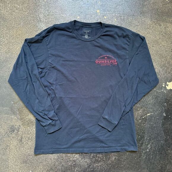 Quiksilver Long Sleeve T-Shirt Size Large Regular Fit 100% Cotton Skater Style - Picture 6 of 14